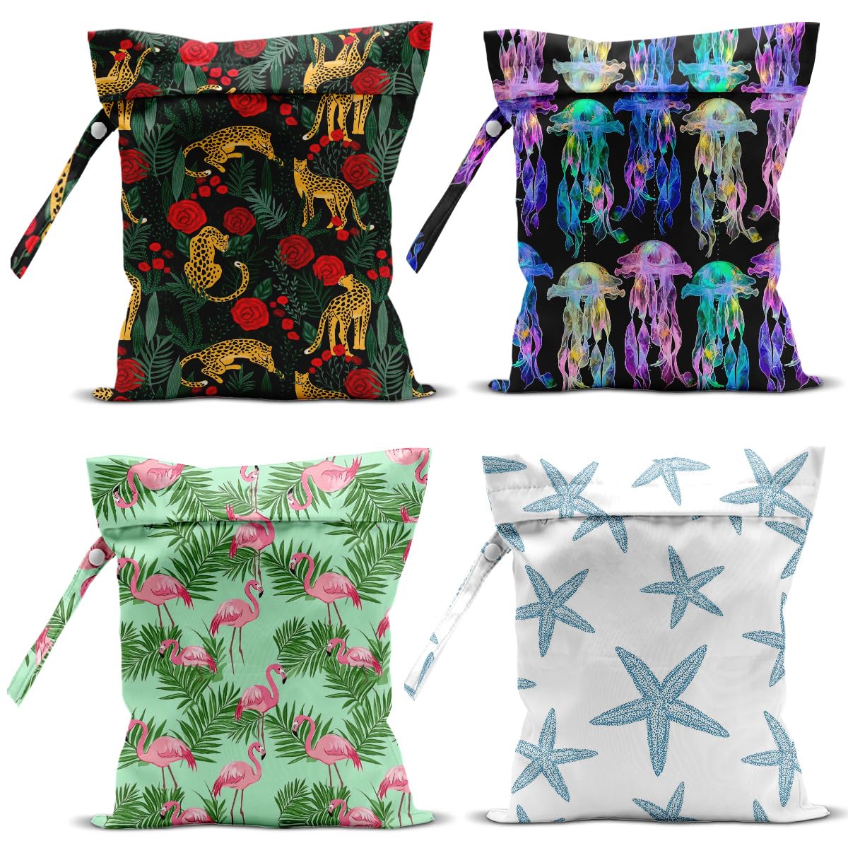 zcyxuuw wet bag 4pack hanging handle for easy on the go storage