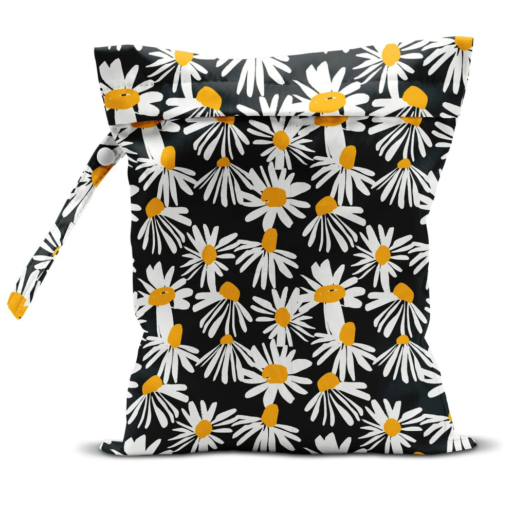 zcyxuuw Wet Bag with daisy floral pattern; perfect for toiletries or cosmetics on the go.