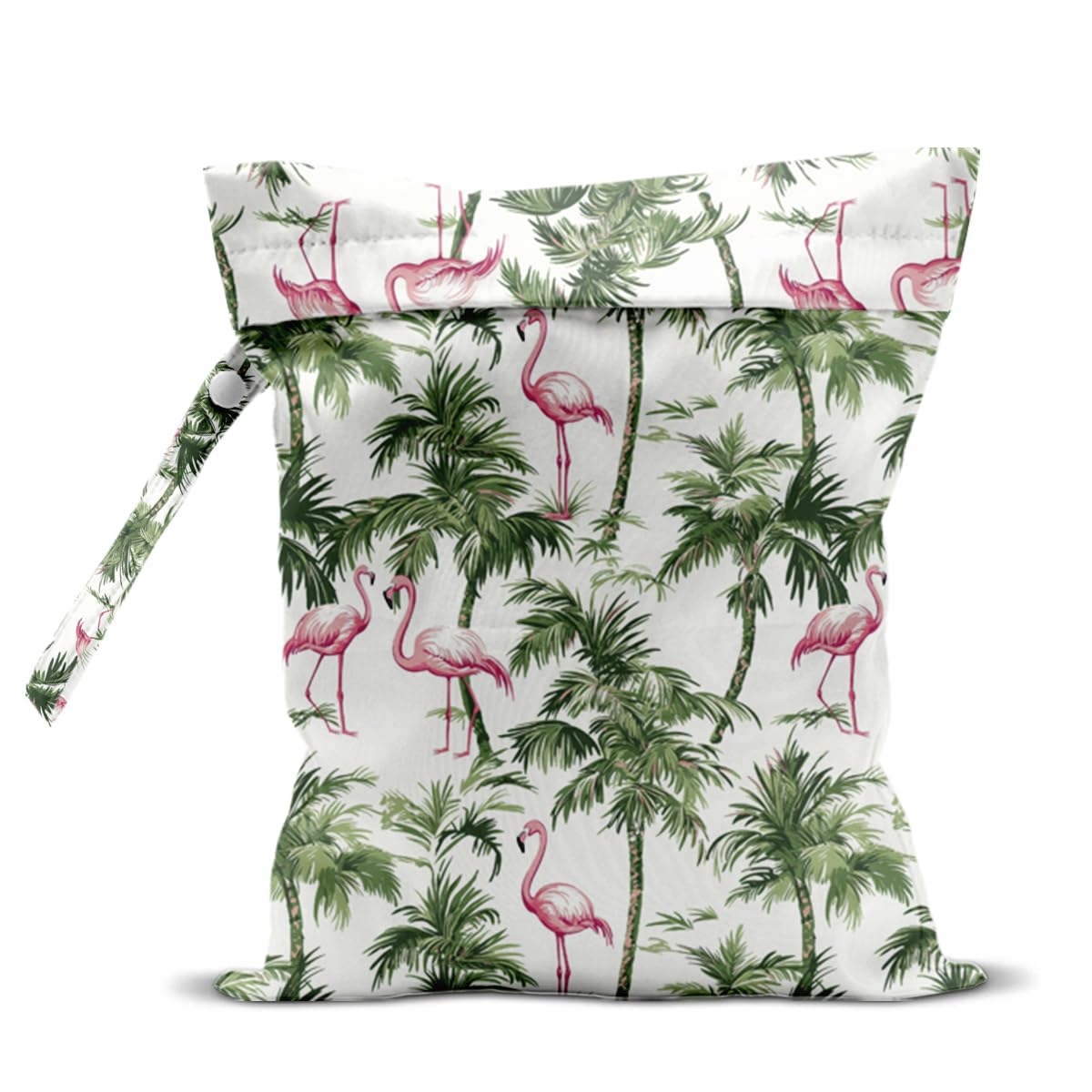 zcyxuuw wet bag Flamingo Palm design keeps beach gear organized on trips.