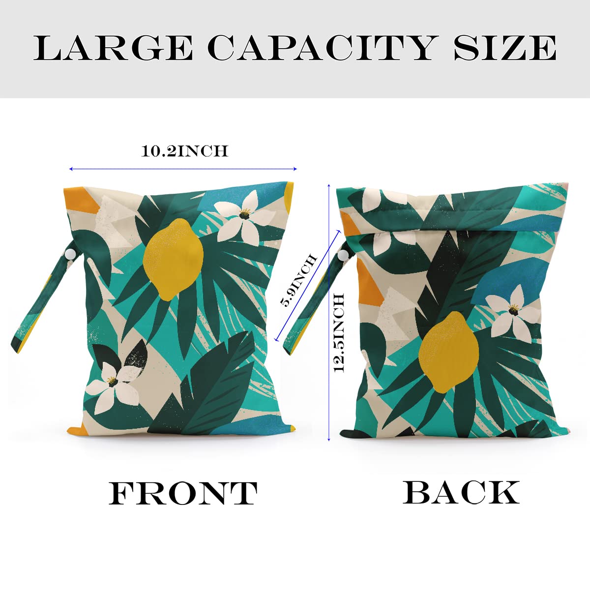 Zcyxuuw Wet Bag handle and snap feature for easy carrying