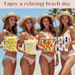 zcyxuuw wet bag orange pattern doubles as a compact organizer for beach gear.