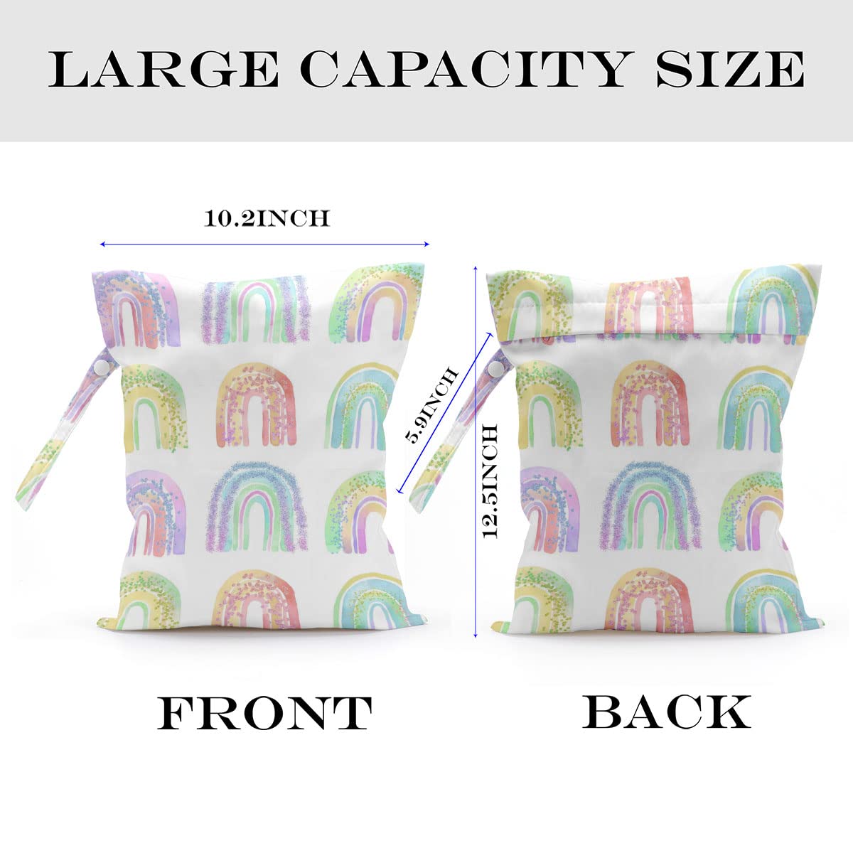 zcyxuuw wet-bag-pack-open-inside shows roomy interior for diapers or cosmetics