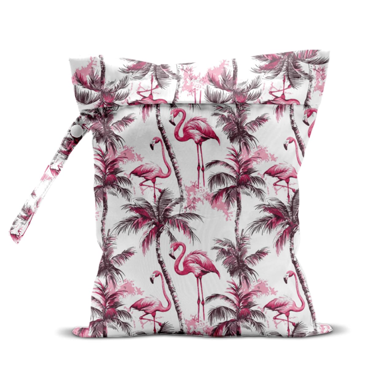 zcyxuuw wet bag palm tree flamingo front view shows beach-ready storage.