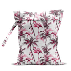 zcyxuuw wet bag palm tree flamingo front view shows beach-ready storage.