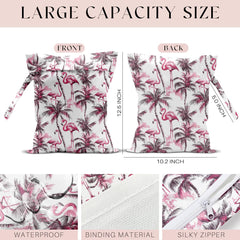 zcyxuuw wet bag palm tree flamingo side view highlights capacity.