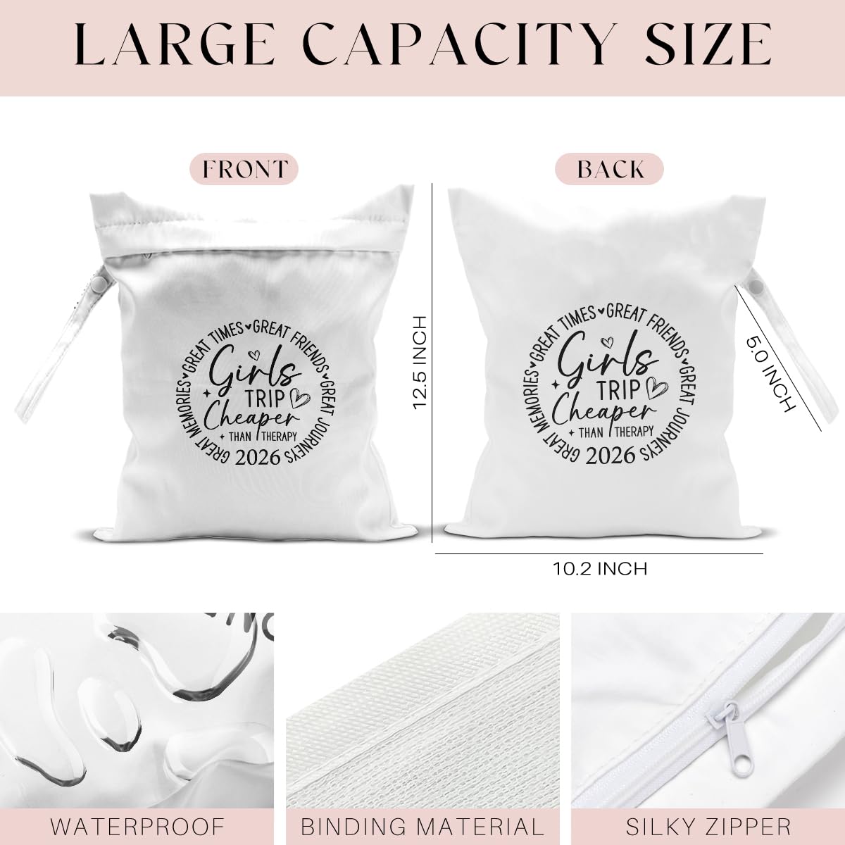 Zcyxuuw wet bag set handle detail shows easy carrying and hanging convenience during trips.
