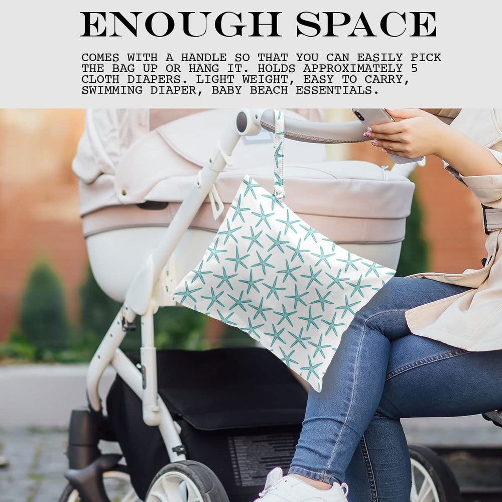 zcyxuuw wet bag with snap-handle clip for stroller or tote attachment.