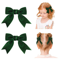 ZCYYYS Christmas red bow hair clip secured with alligator grip