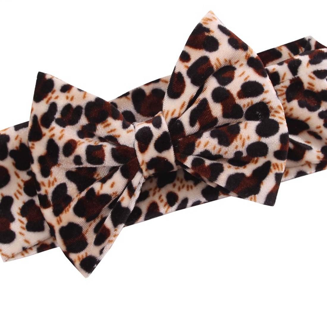ZCYYYS Leopard Headband backview highlights secure elastic velvet fit