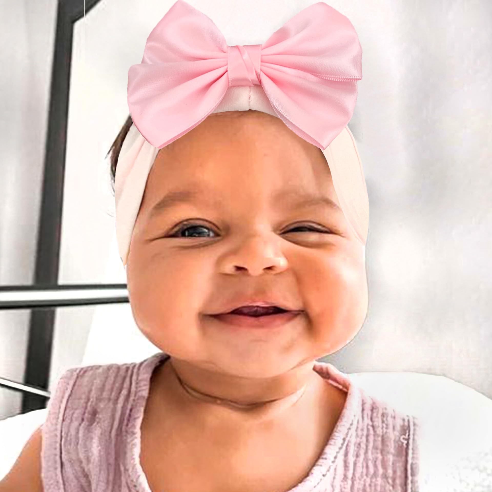 ZCYYYS valentines bow headband closeup shows soft elastic comfort for daily wear.