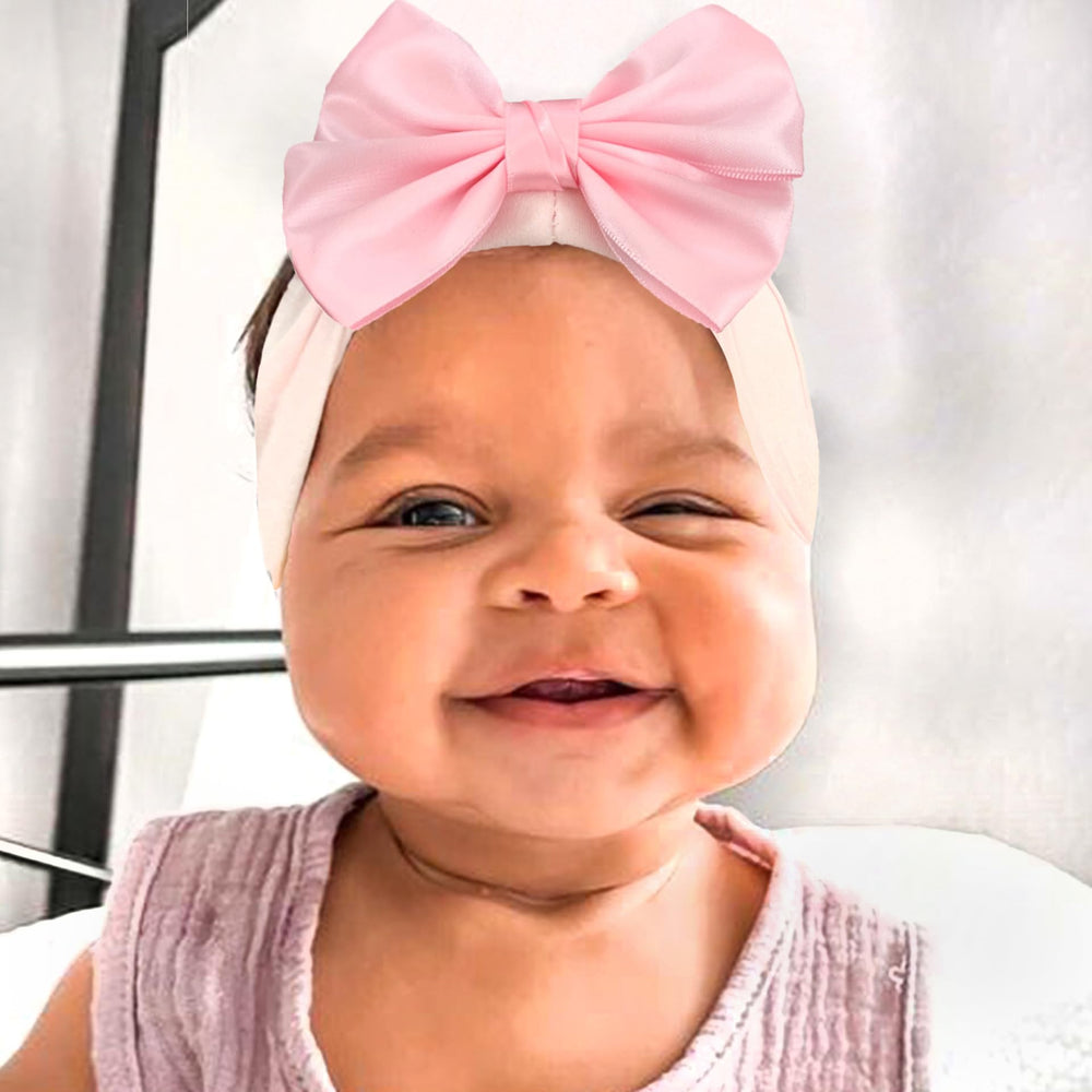 ZCYYYS valentines bow headband closeup shows soft elastic comfort for daily wear.