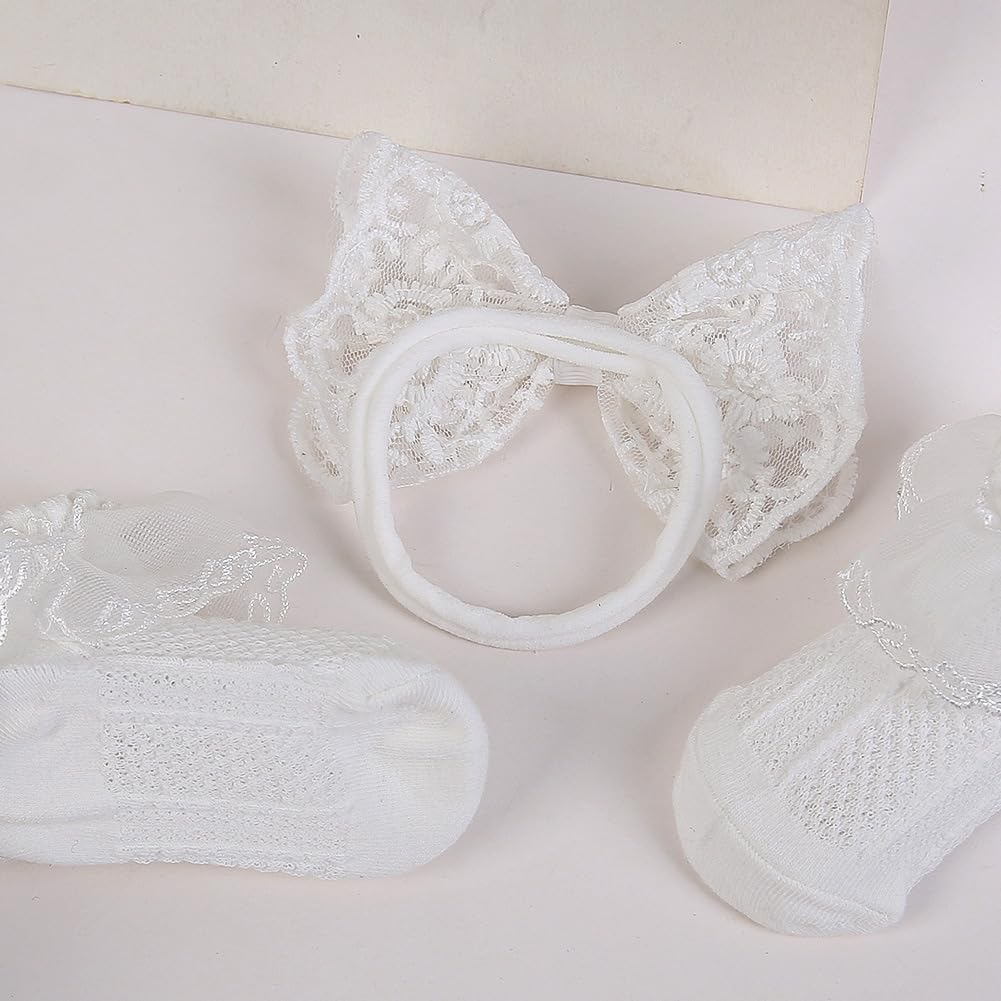 ZCYYYS white christening headband complements baptism outfits