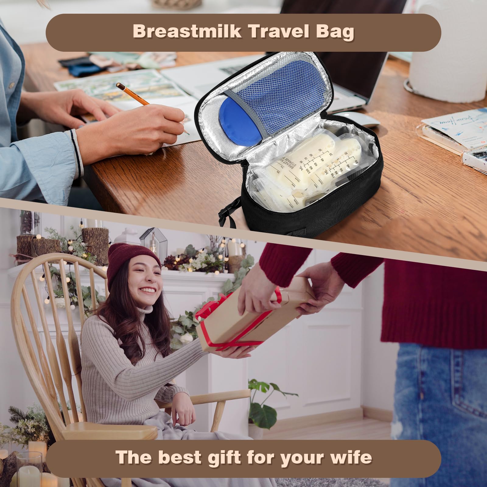ZDJYCH insulated cooler bag used as a lunch bag or for snacks.