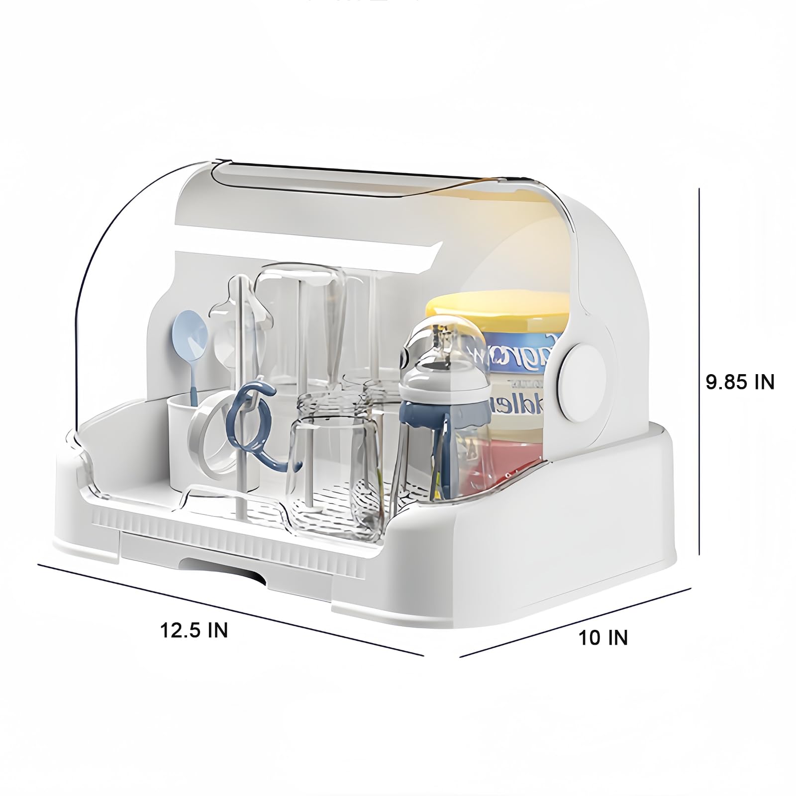 Zdolmy baby bottle rack teat holders provide dedicated nipple storage for quick access.