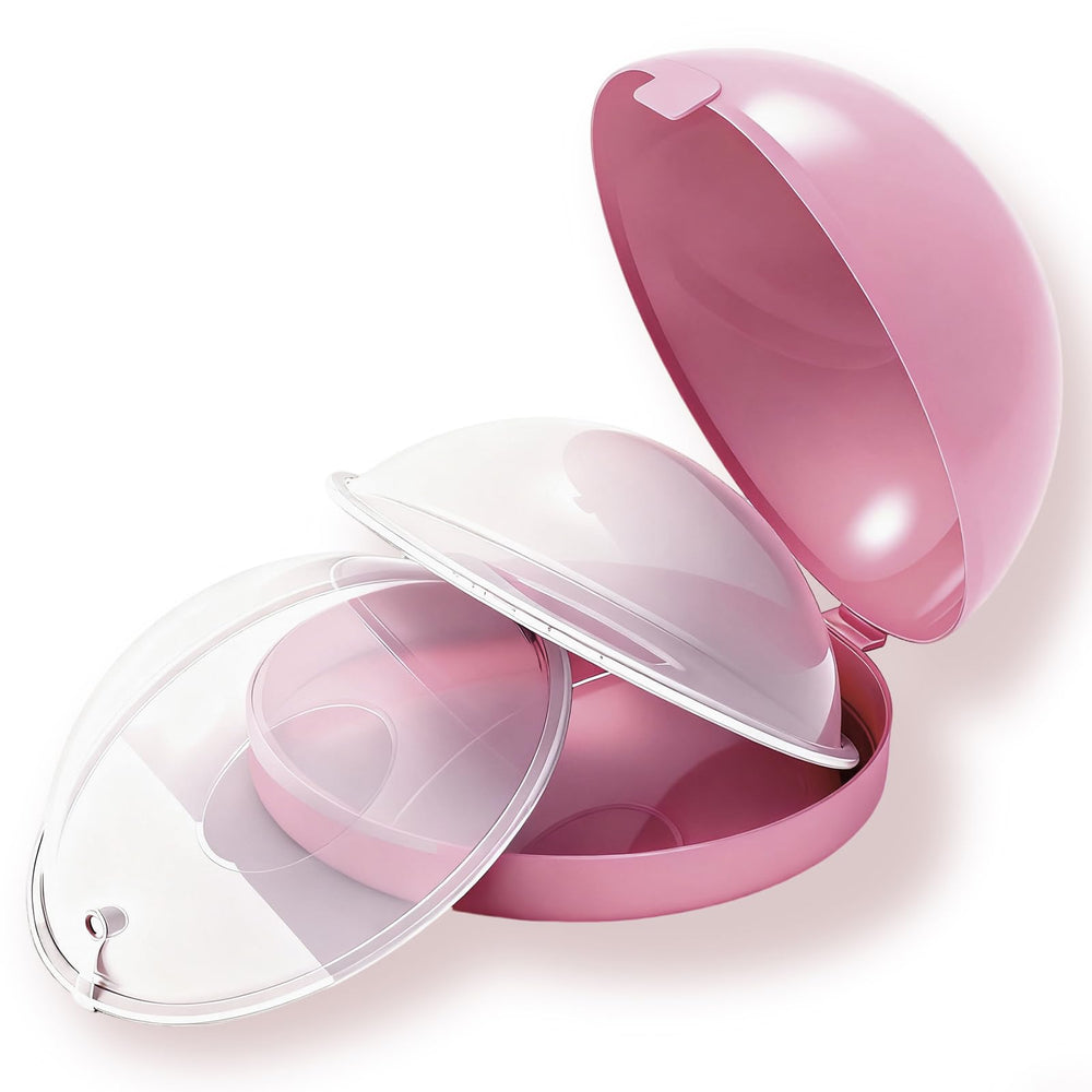 Zdolmy breast shells pink 2-pack demonstrate discreet milk collection.