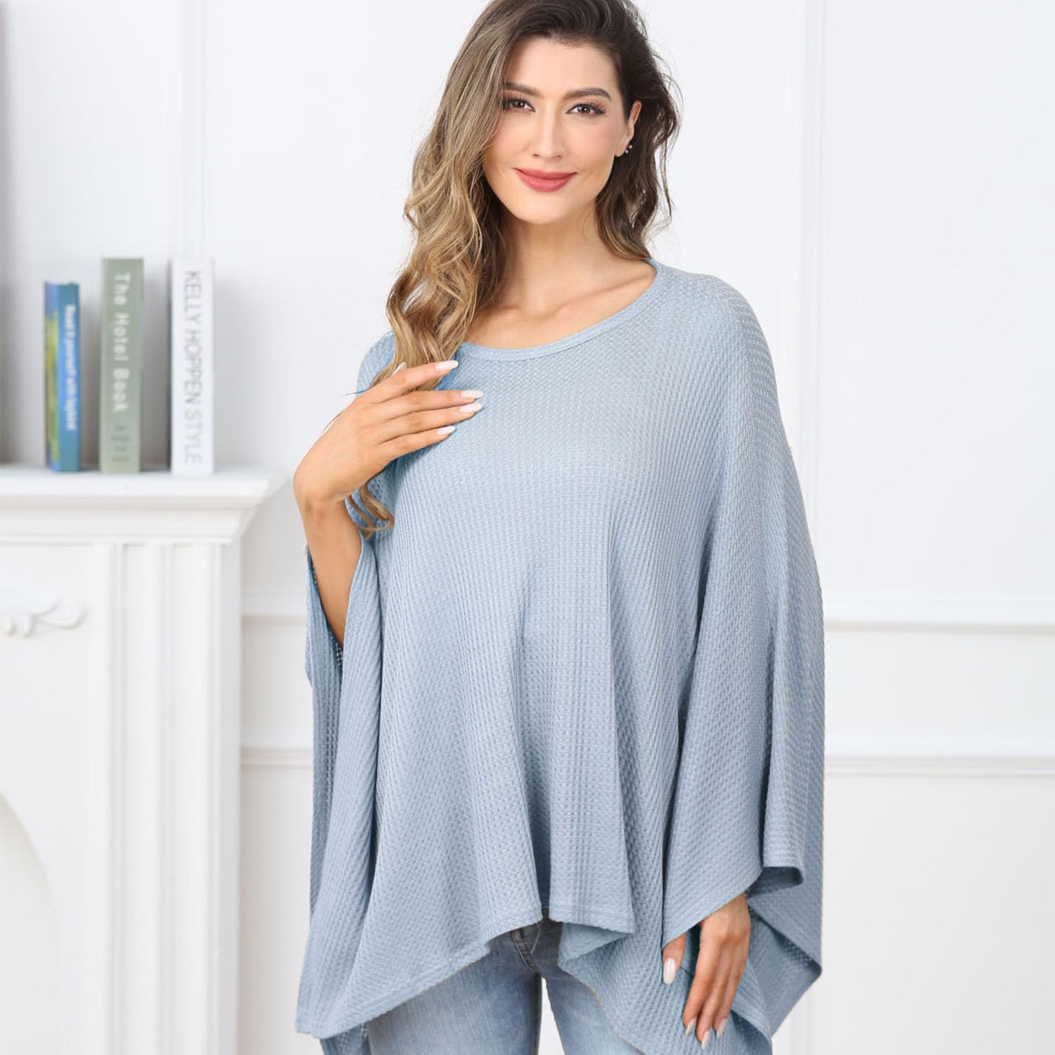 Zdolmy knit nursing cover on a mom, cozy baby-view privacy while nursing.