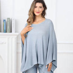 Zdolmy knit nursing cover on a mom, cozy baby-view privacy while nursing.