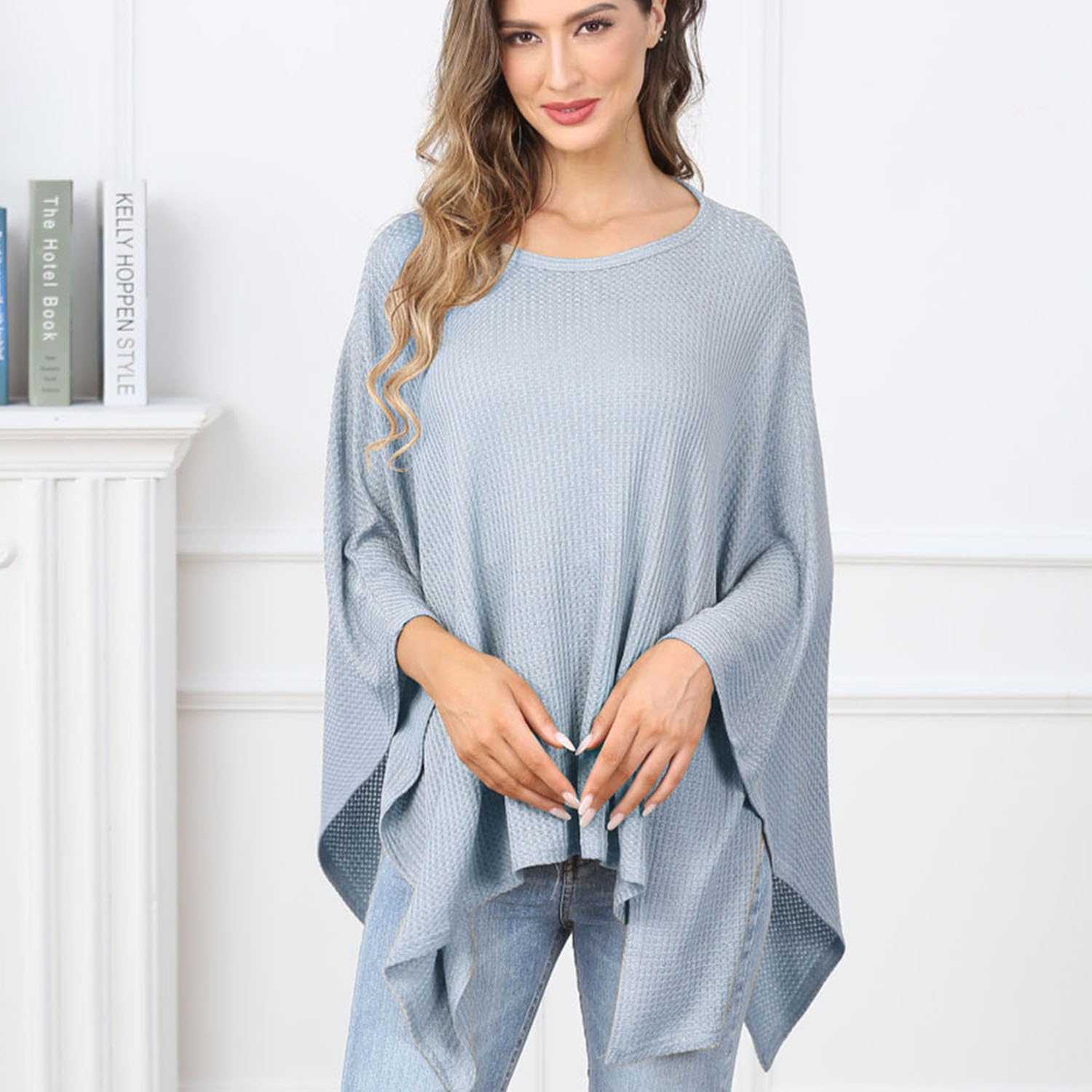 Zdolmy knit nursing cover features breathable fabric for all-climate comfort.