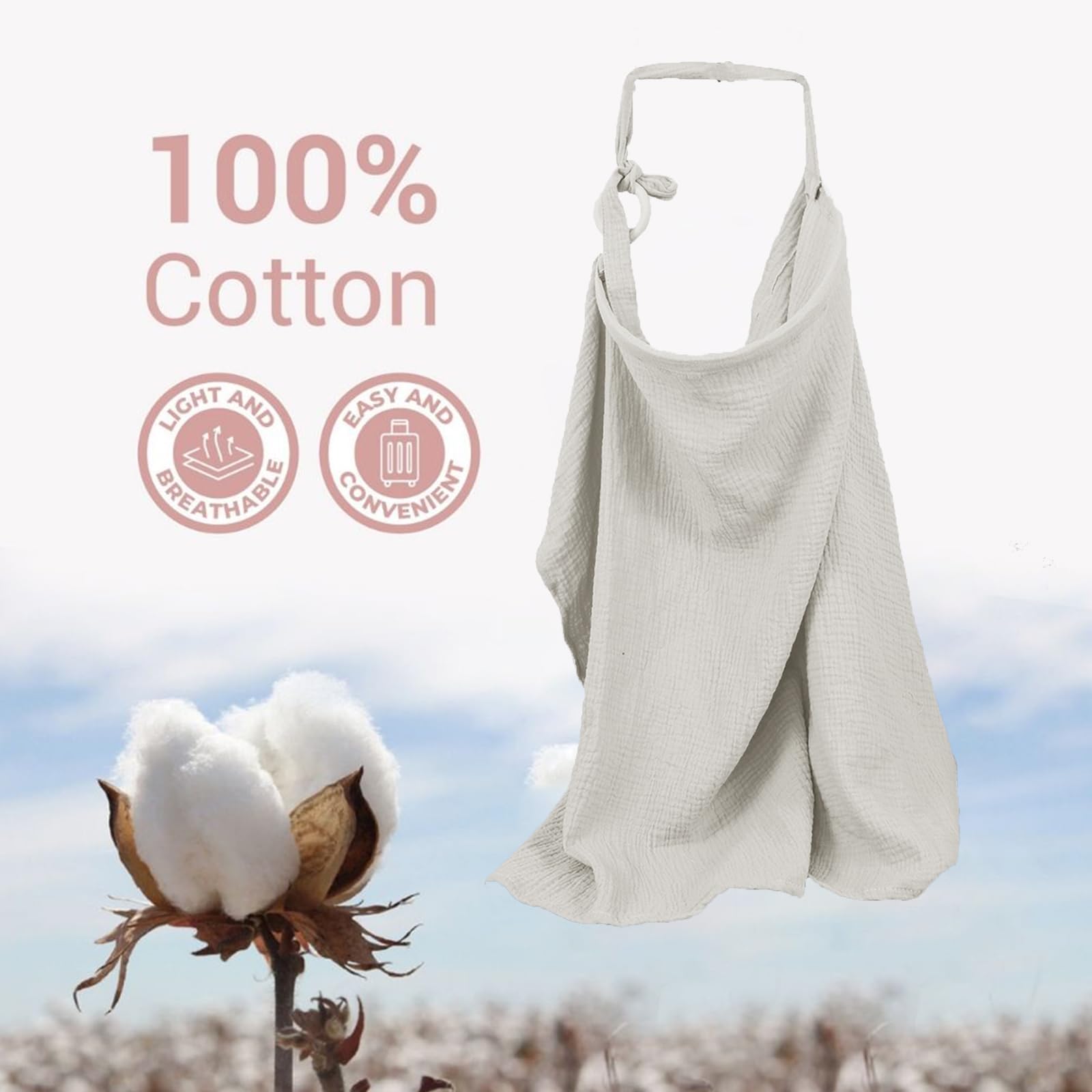 Zdolmy Muslin Nursing Cover doubles as car seat and stroller cover.