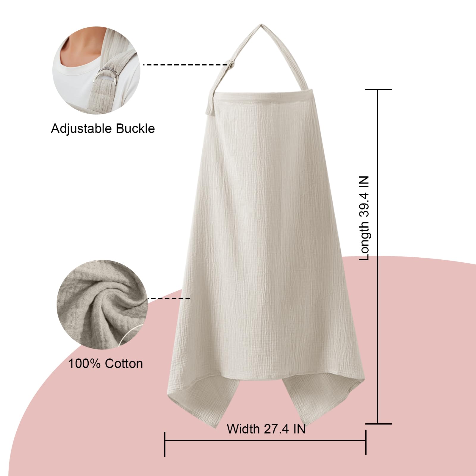 Zdolmy Muslin Nursing Cover uses soft muslin fabric that remains gentle.