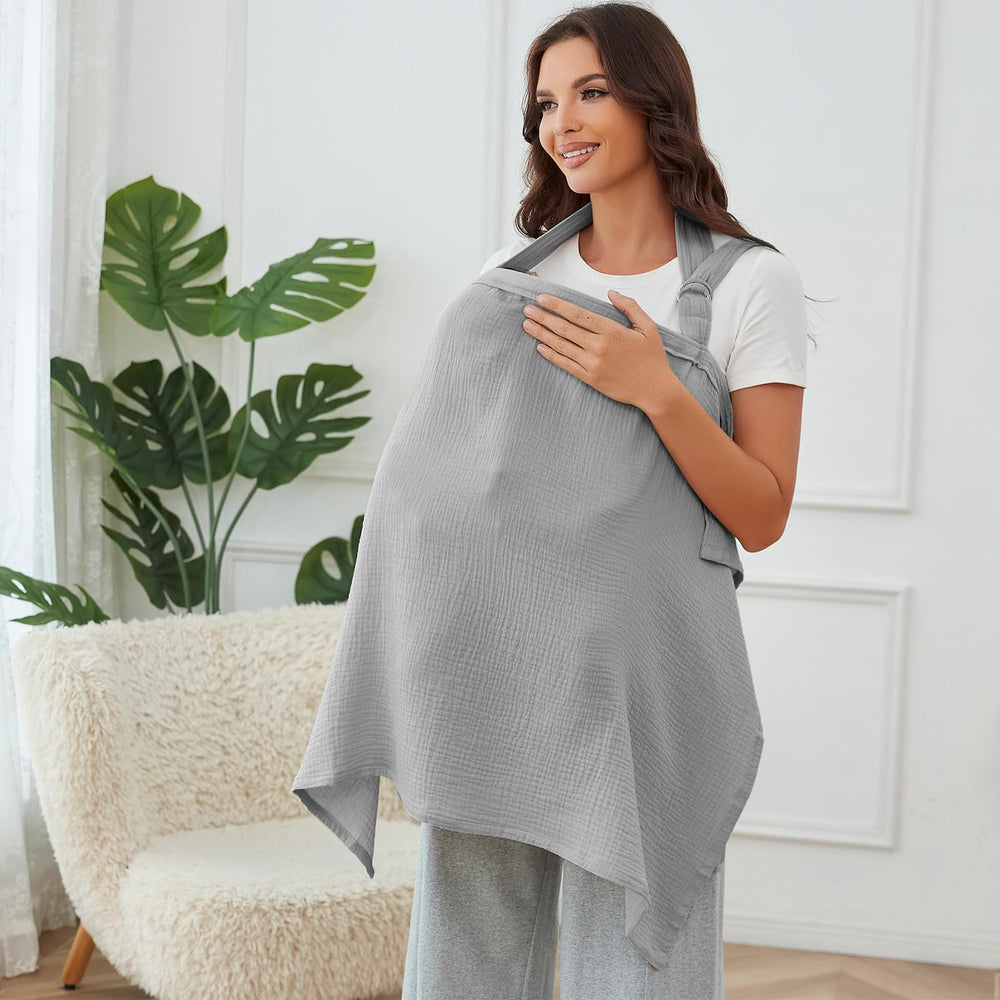 Zdolmy nursing cover with rigid hoop provides easy visibility and airflow during feeds