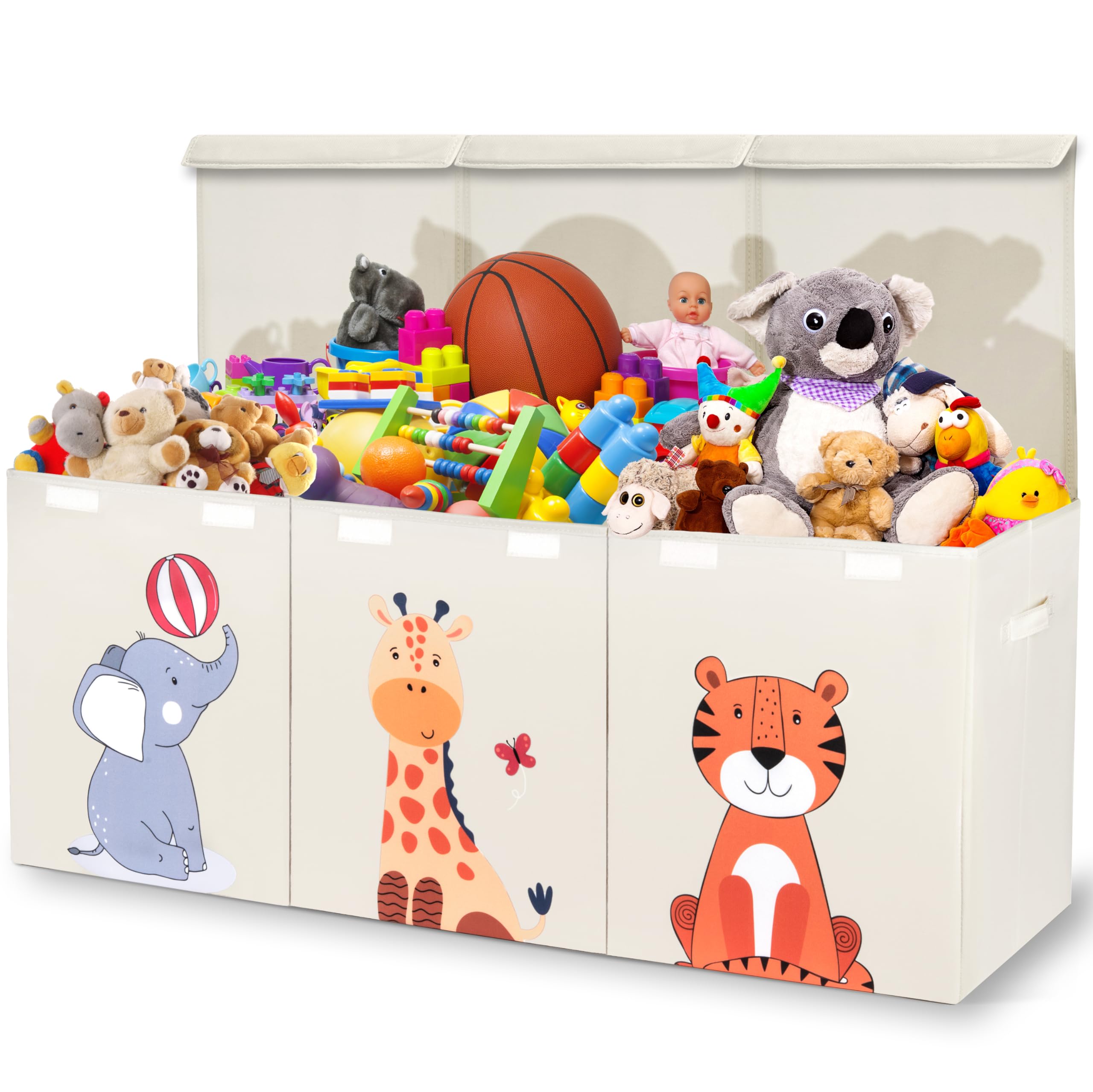 Zebra Baby toy storage chest with open lid for quick toy access and cleanup