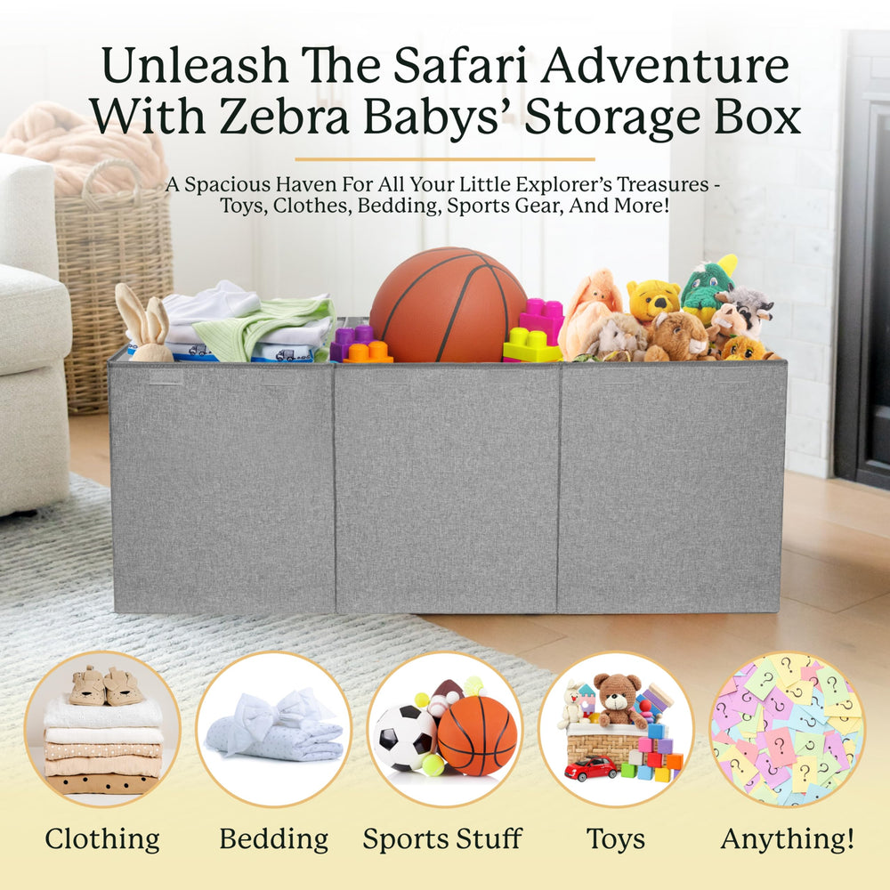 Zebra Baby interior with two removable dividers creating three compartments