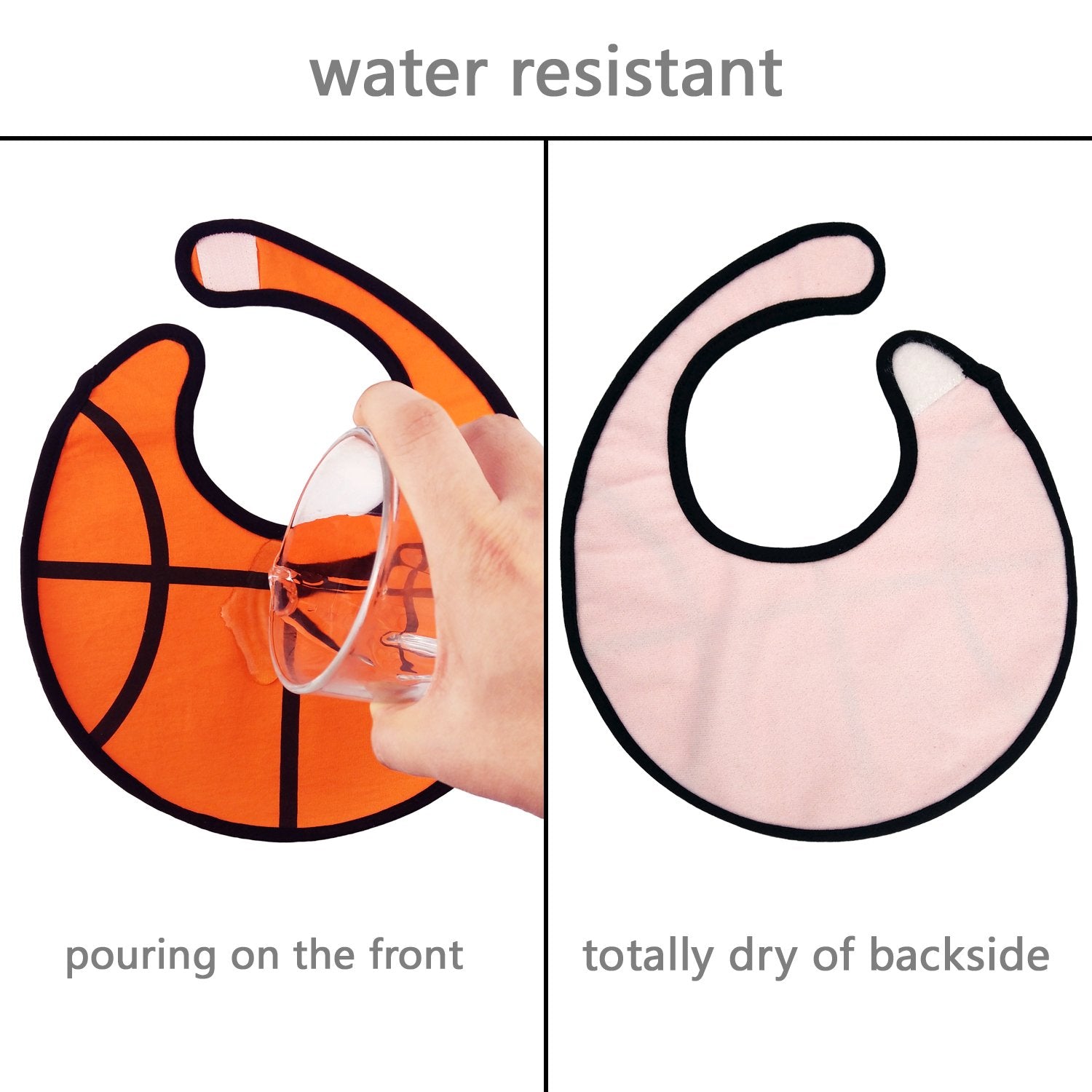Zebrum absorbent cotton front bibs with plastic liner for spills