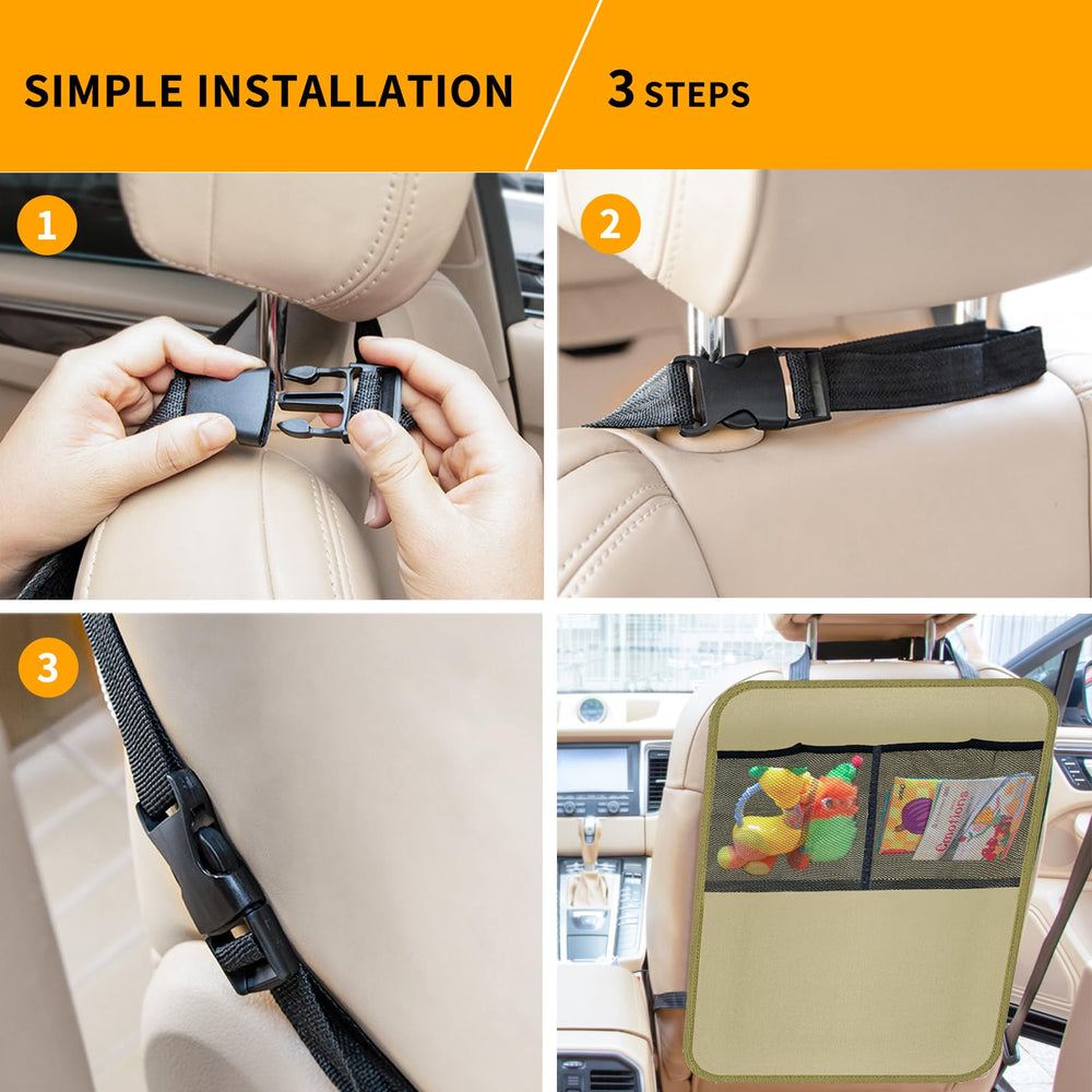 Zecirl kick mat backseat protector anti slip design helps keep it in place while driving.