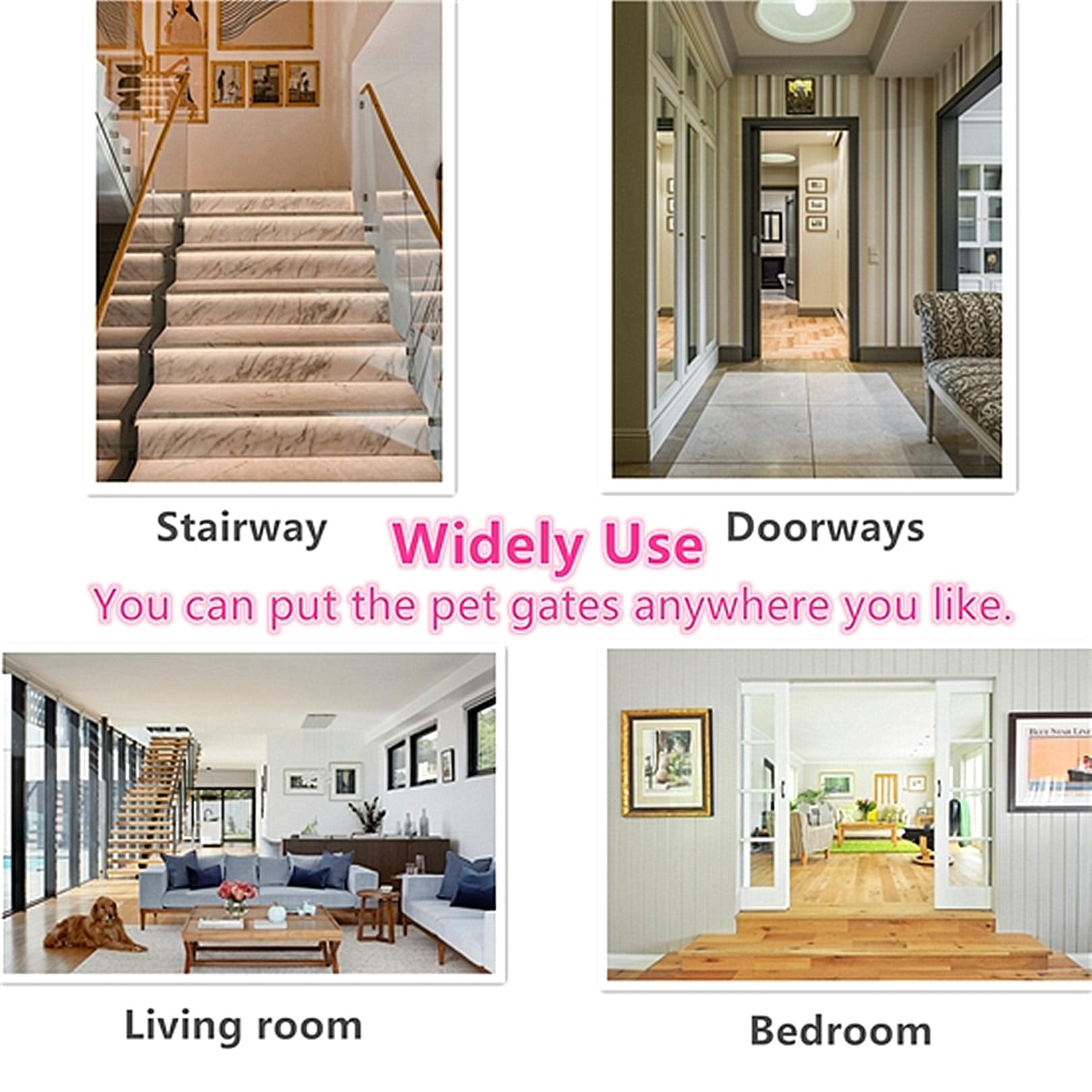 ZEDEGLOW clear dog gate in-use photo illustrates versatile temporary barrier