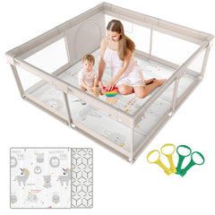 ZEEBABA baby playpen mat — soft surface for crawling and cozy play.