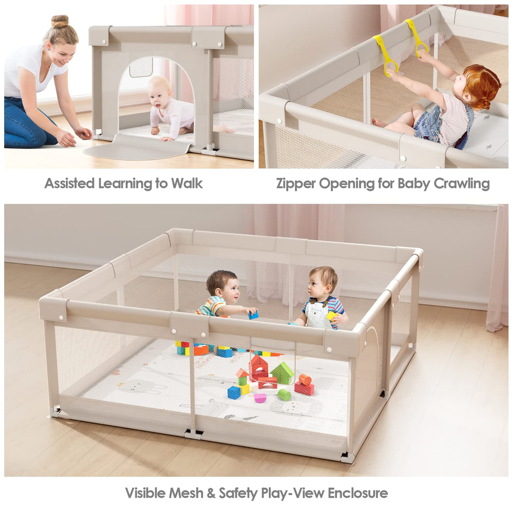 ZEEBABA playpen gate-design — secure access and safe entry for caregivers.