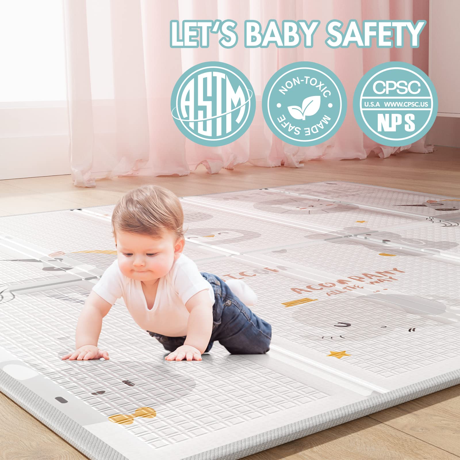ZEEBABA playpen soft-mat use — versatile surface for crawling and lounging.