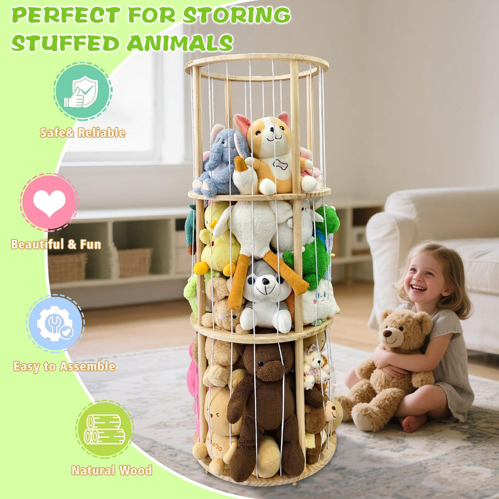 ZeHaiYlf round design saves floor space while displaying plush.