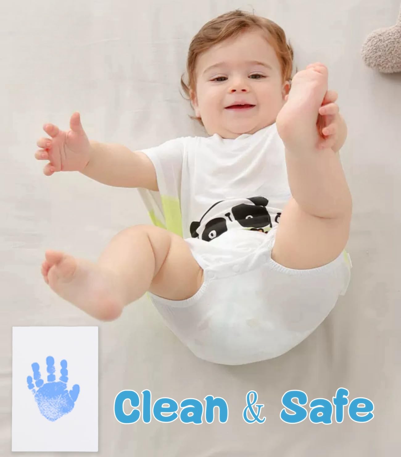 Zemiu baby footprint on the ink pad capturing delicate details