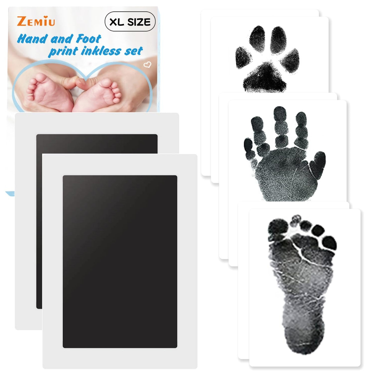 Zemiu clean-touch ink pad XL for safe baby handprints without skin contact