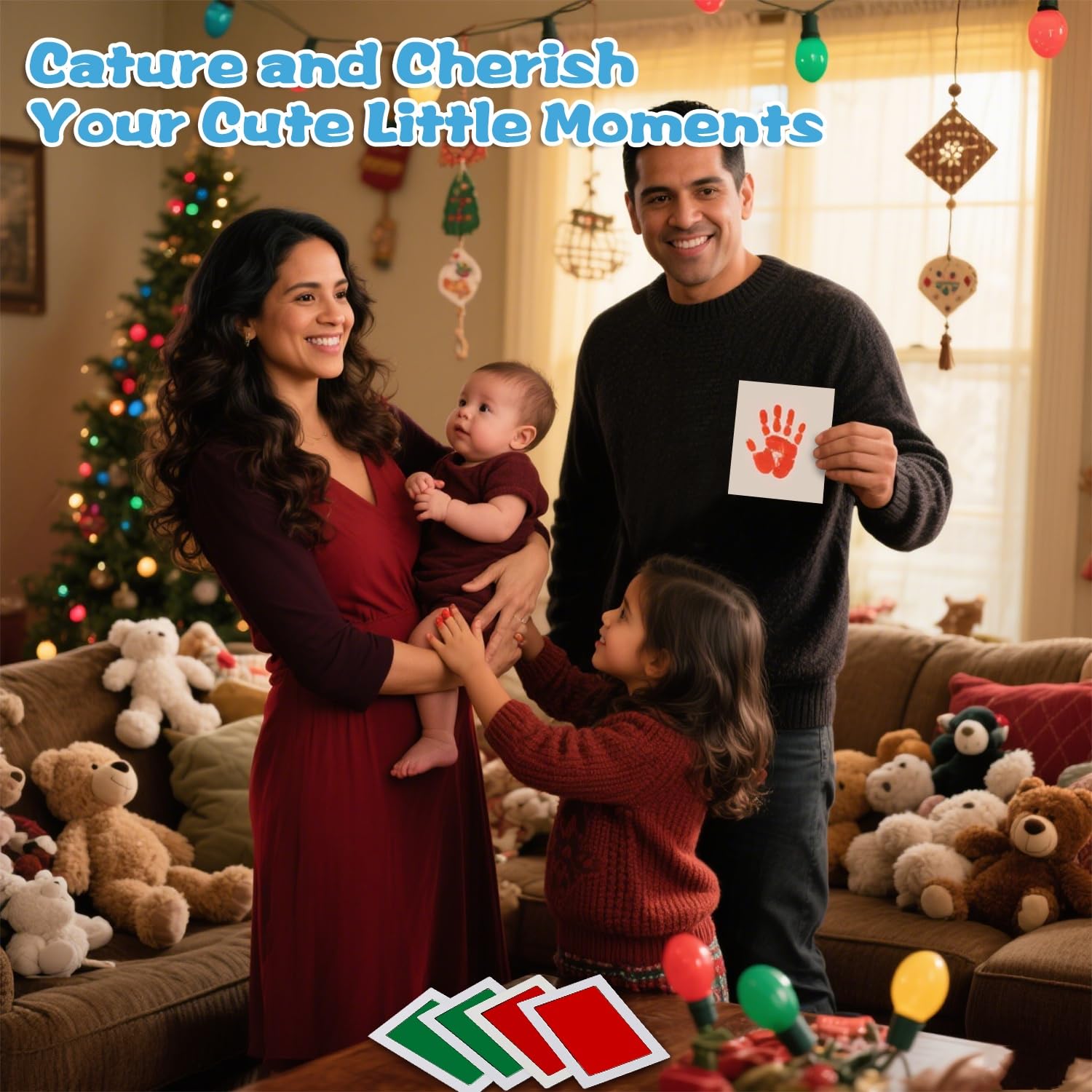 Zemiu clean-touch ink pads usage demonstrates mess-free baby prints.