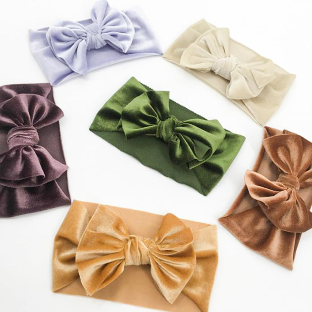 Zenarao baby hair accessory yellow bow durable velvet for all-day wear.