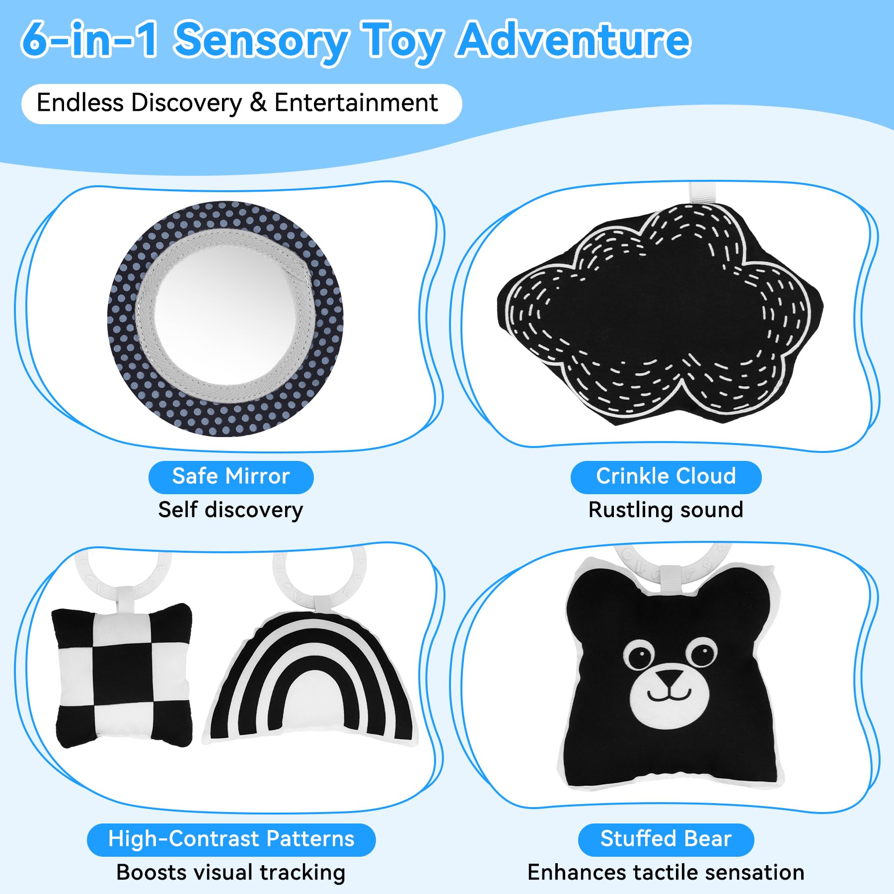 Zendstanding Soft Baby Gym Play Mat detachable toys support cognitive and sensory play.
