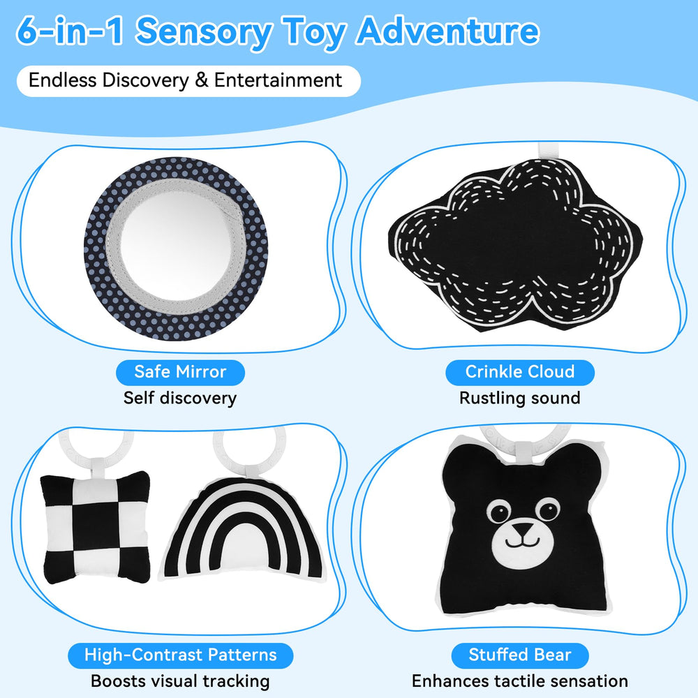 Zendstanding Soft Baby Gym Play Mat detachable toys support cognitive and sensory play.