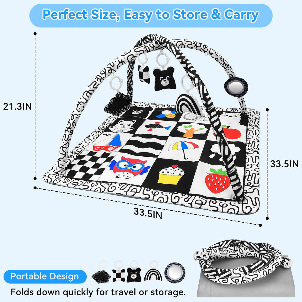 Zendstanding Soft Baby Gym Play Mat non-slip underside helps keep baby steady.