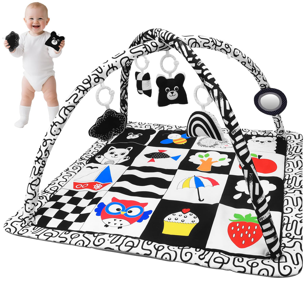 Zendstanding Soft Baby Gym Play Mat top-view shows ample space for safe play.
