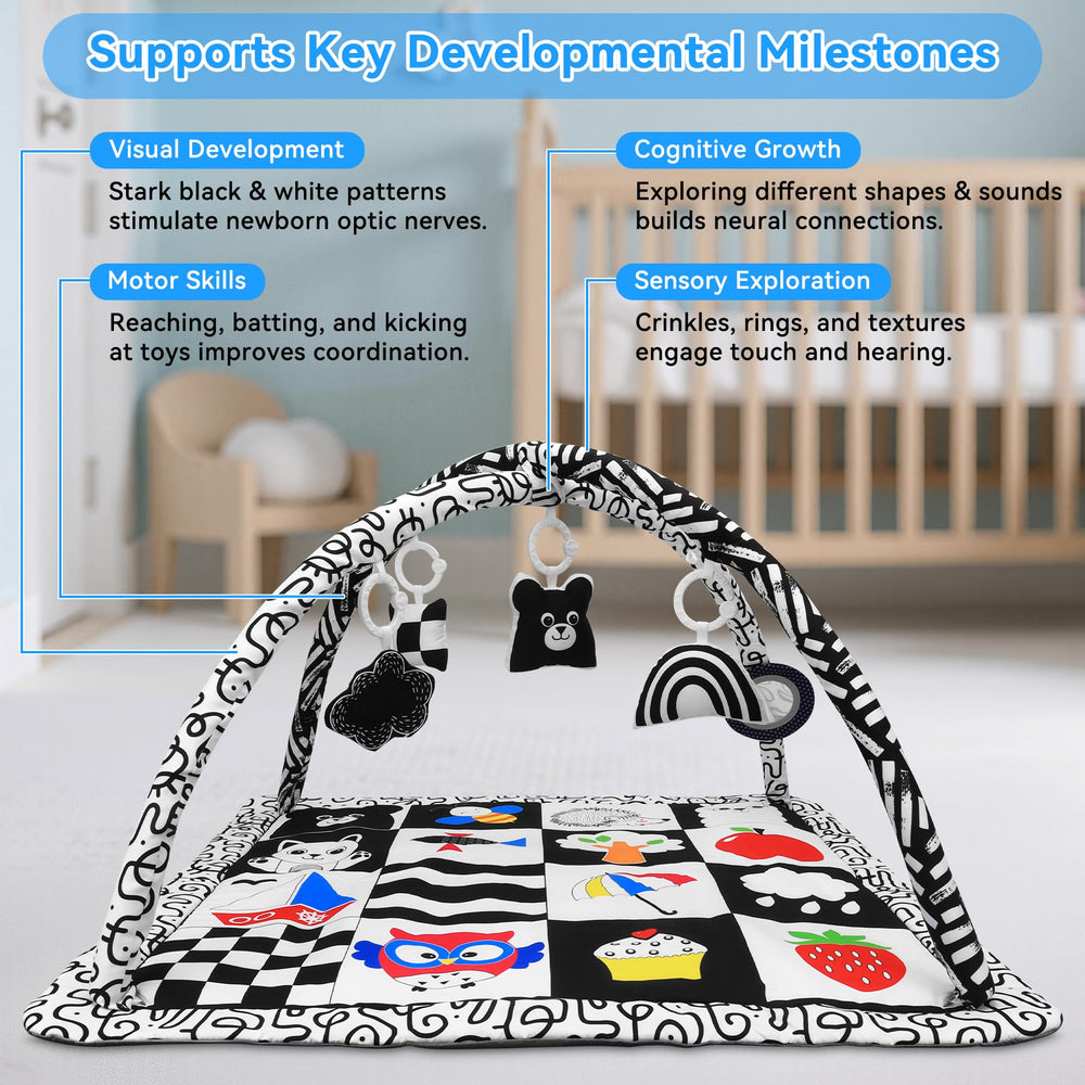 Zendstanding Soft Baby Gym Play Mat tummy-time close-up highlighting supportive surface.
