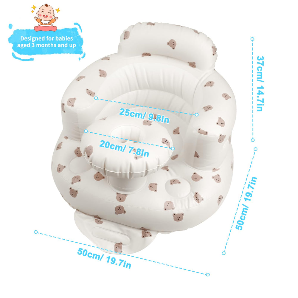 Zenflux inflatable baby chair built-in pump for quick, mess-free setup.