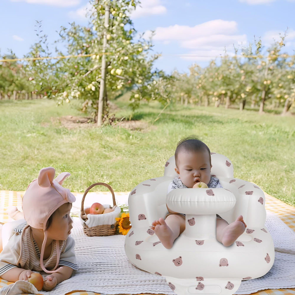 Zenflux inflatable chair doubles as portable beach or camp seat.