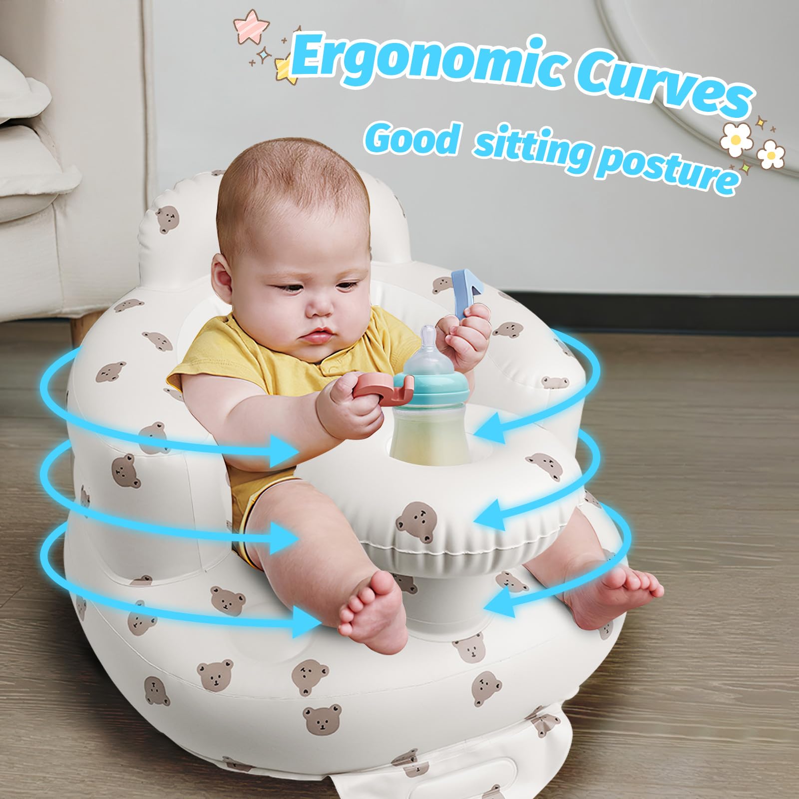 Zenflux chair supports up to 67 lbs for growing babies.