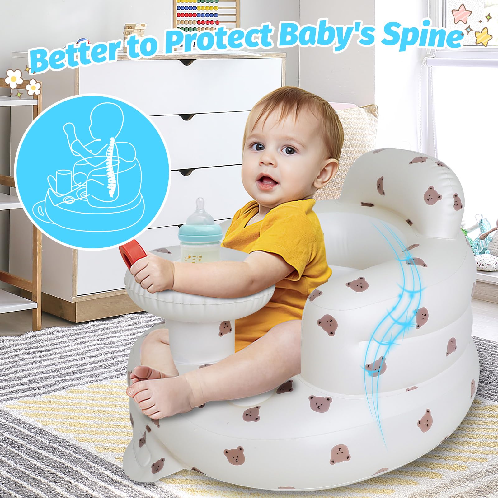Zenflux baby chair travel-friendly design folds compactly for outings.