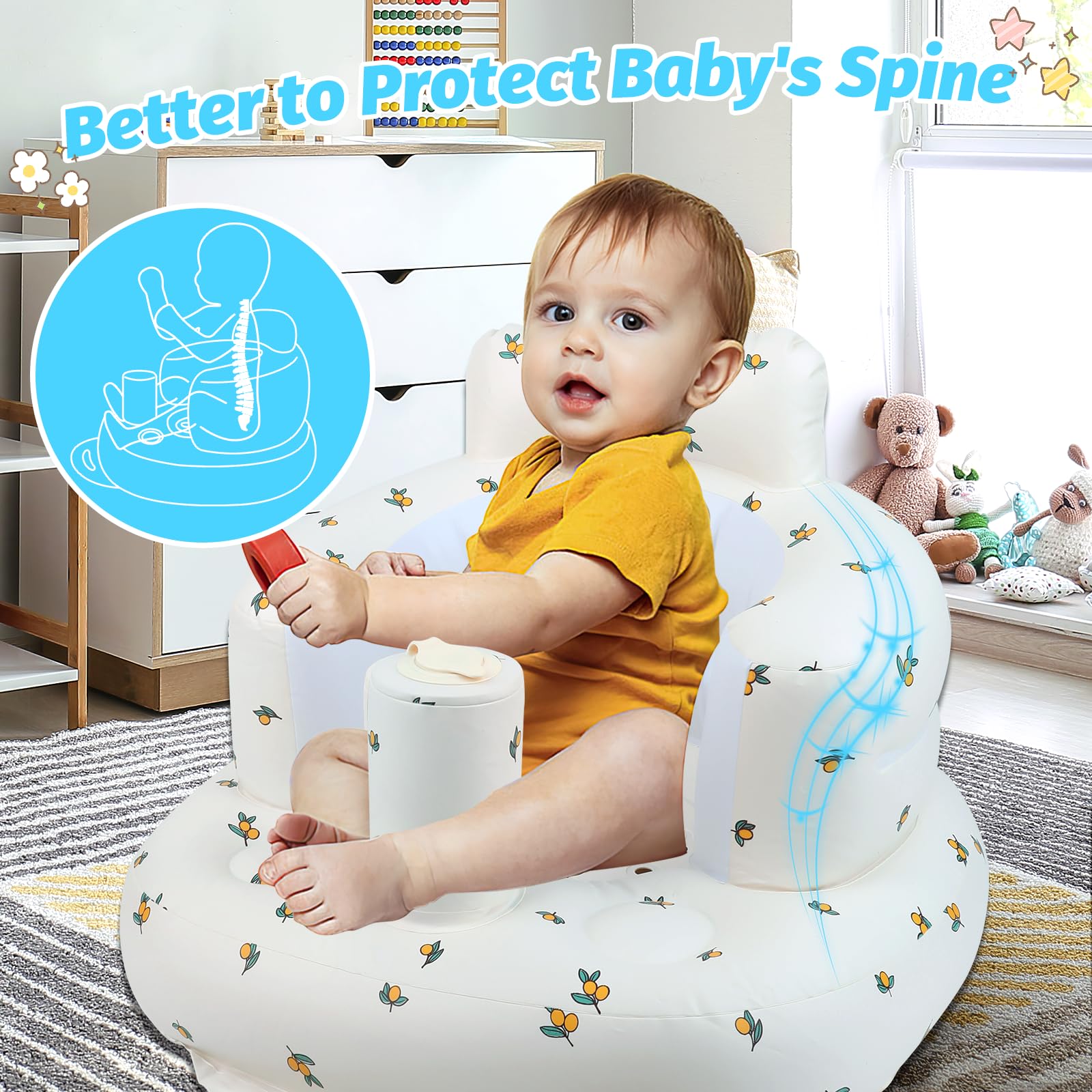 Zenflux Oliver non-toxic PVC seat provides skin-friendly comfort