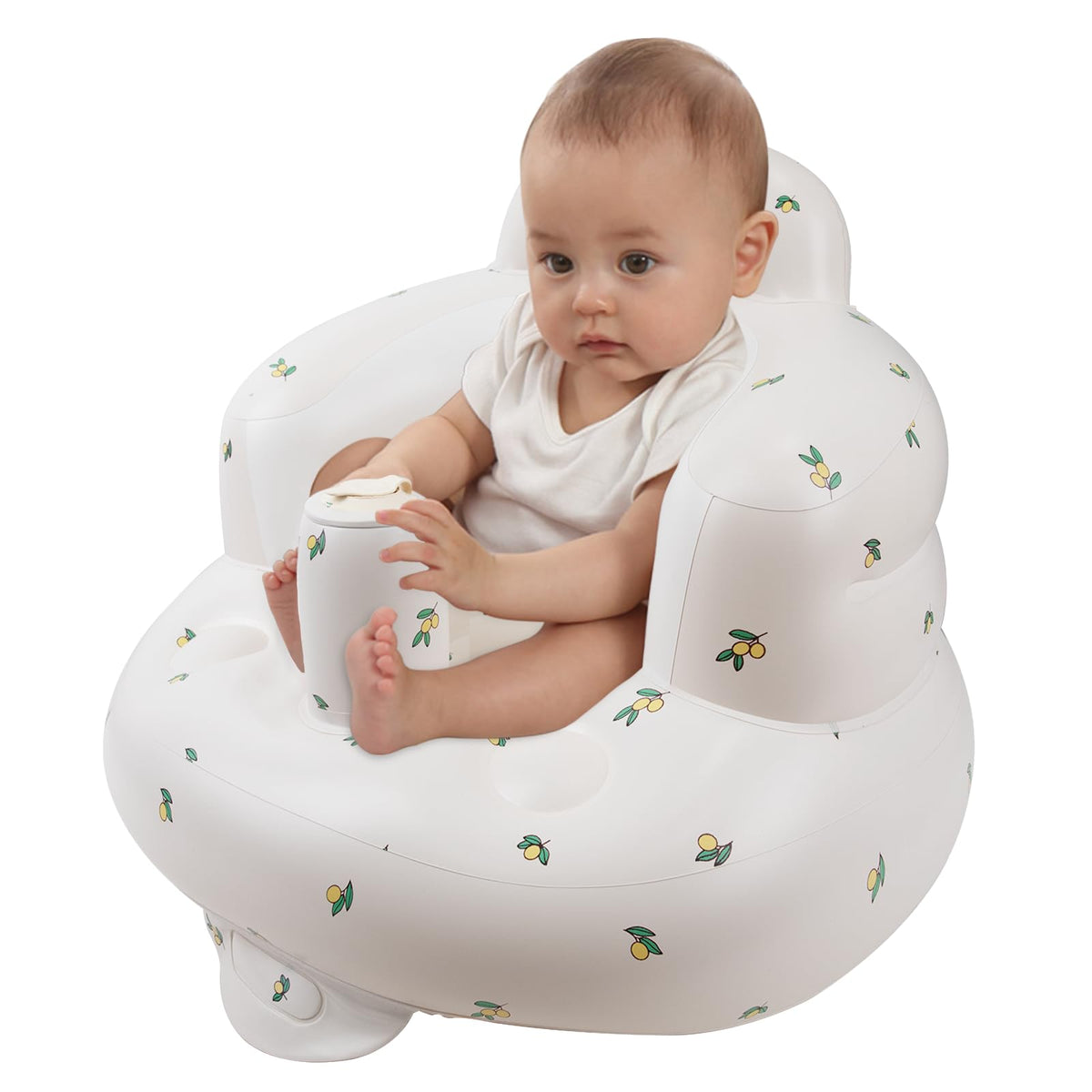 Zenflux Oliver inflatable baby seat with built-in pump for quick, portable seating