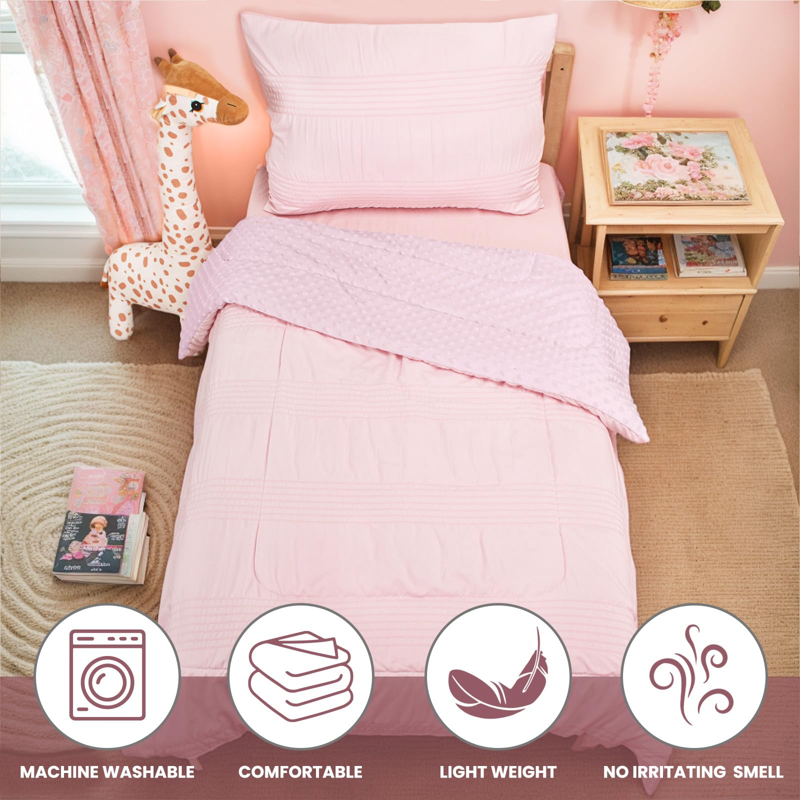 ZenKitch care-instructions pink bedding – easy maintenance for busy families